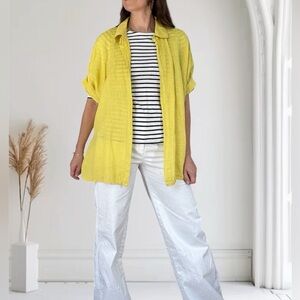 Nina Kendosa Paris Yellow Linen Top